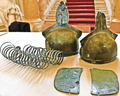 Bronze age Urnfield Culture helmets and spirals from Trhoviste Slovakia