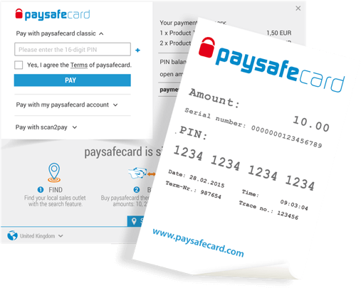 image of a paysafecard PIN receipt