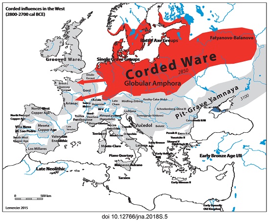 The Corded Ware Culture reached the territory of Estonia, the Gulf of Finland and its most Eastern branch was the Fatyanovo-Balanovo Culture